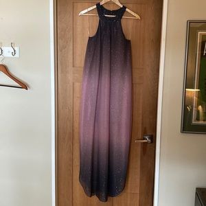 VENUS Women’s layered dress. Purple hombre w/sparkle sheer top layer. Size XS.